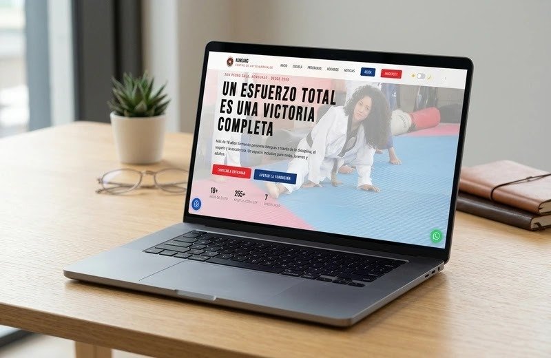 Mockup Interfaz Centro de Artes Marciales Kumgang